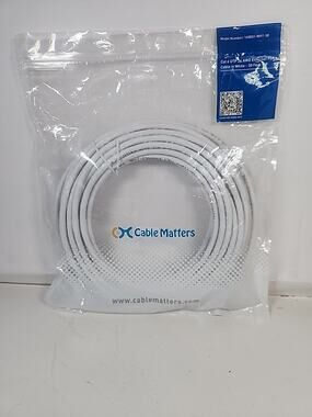 Cable Matters 160001-WHT-30 White Cat 6 UTP 24 AWG Ethernet Patch Cable 30 Feet